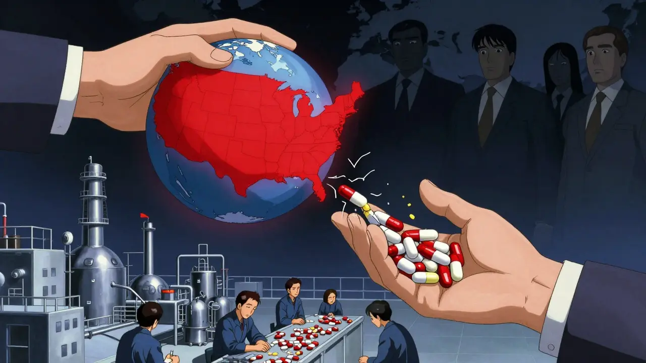 A U.S. generic drug factory struggles with low prices while global actors watch the supply chain collapse.