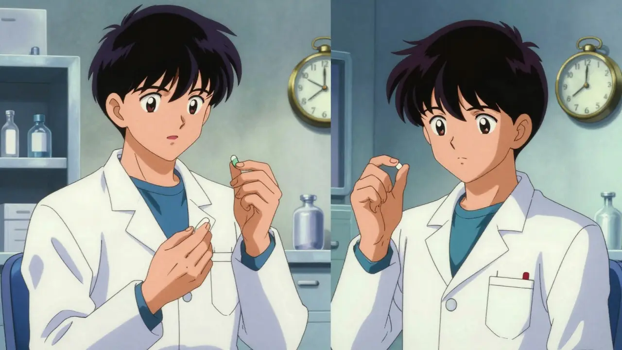 Crossover study design showing a volunteer in two different trial phases