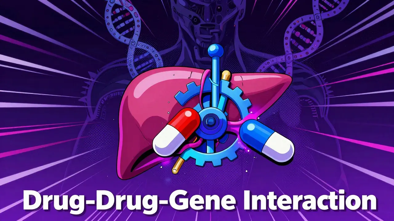 Retro anime visualization of drug and gene interaction